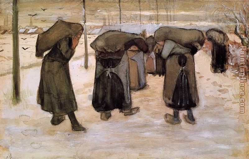Women Miners Carrying Coal painting - Vincent van Gogh Women Miners Carrying Coal art painting